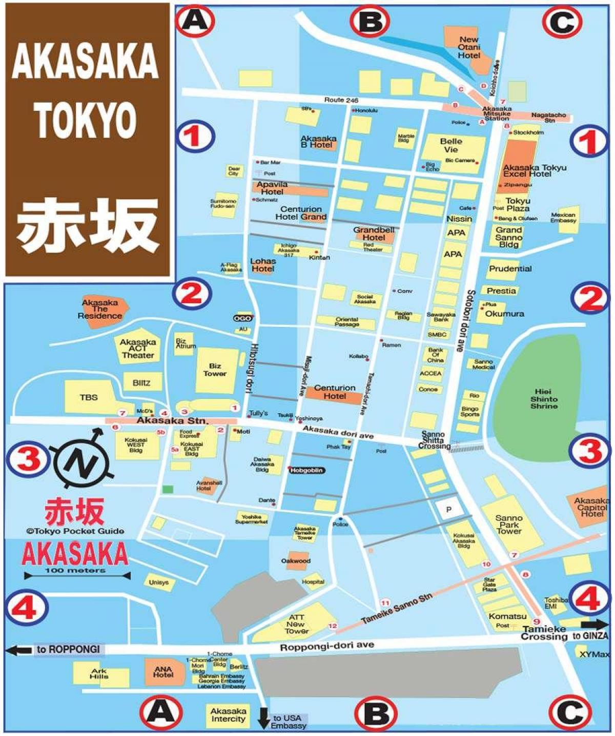 Karte von Akasaka Tokio