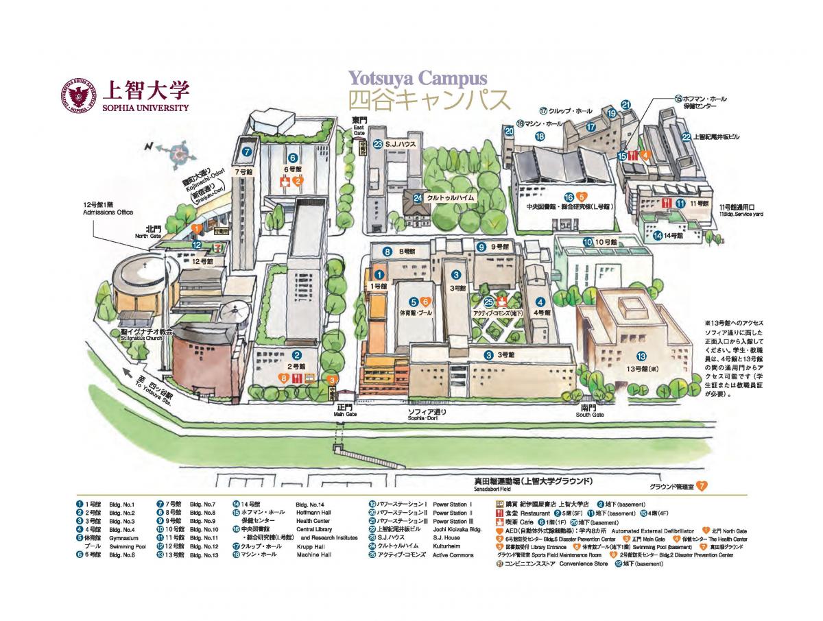 Karte von Sophia-Universität campus