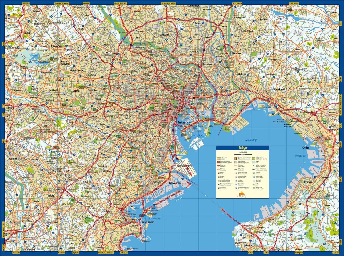 Straßenkarte von Tokio