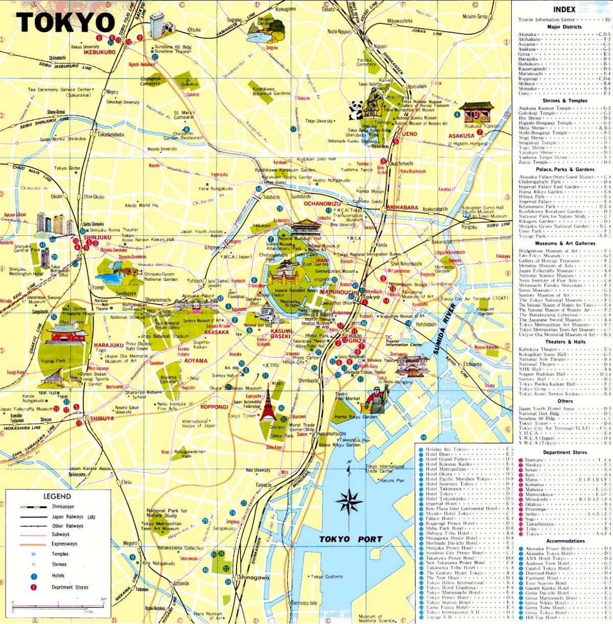 Tokio Karte für Touristen
