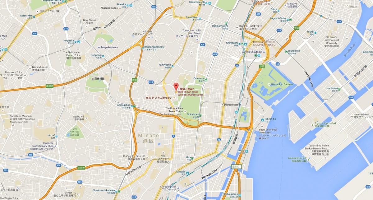 Karte von Tokyo tower
