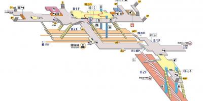 Karte von Shimbashi station