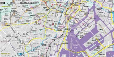 Die Innenstadt von Tokyo Karte