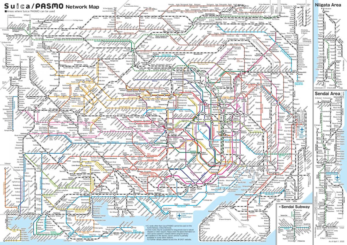 Pasmo Karte - Suica pasmo Netzwerk-Karte (Kantō - Japan)