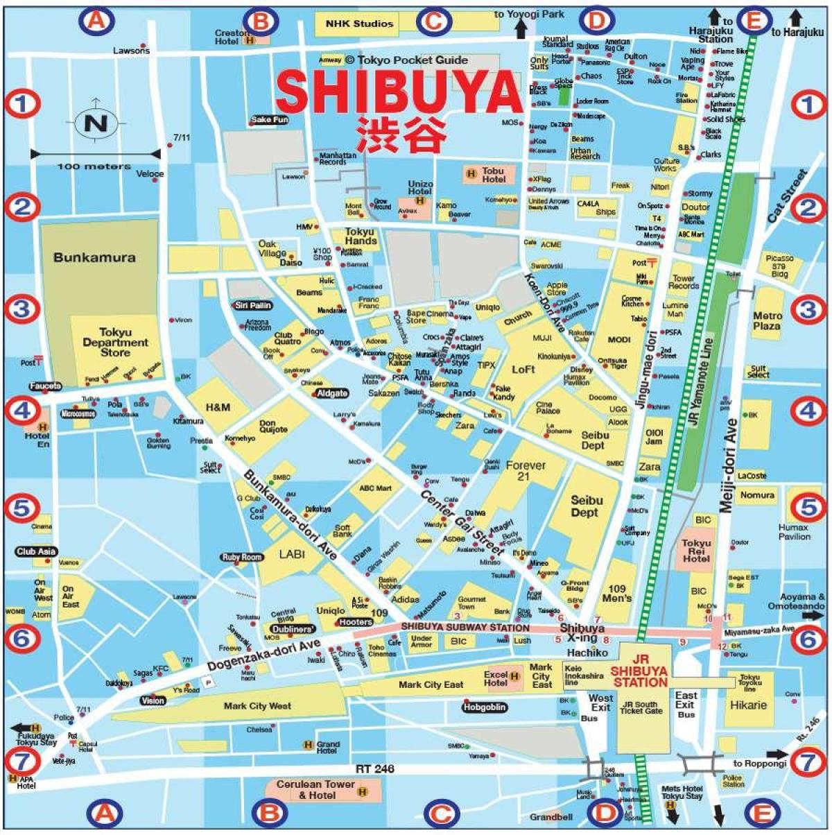 Karte von Shibuya Tokyo