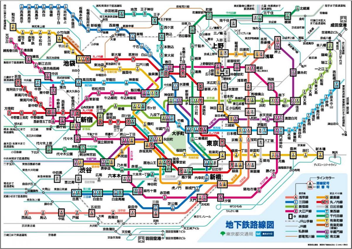 Karte von Tokio in der chinesischen