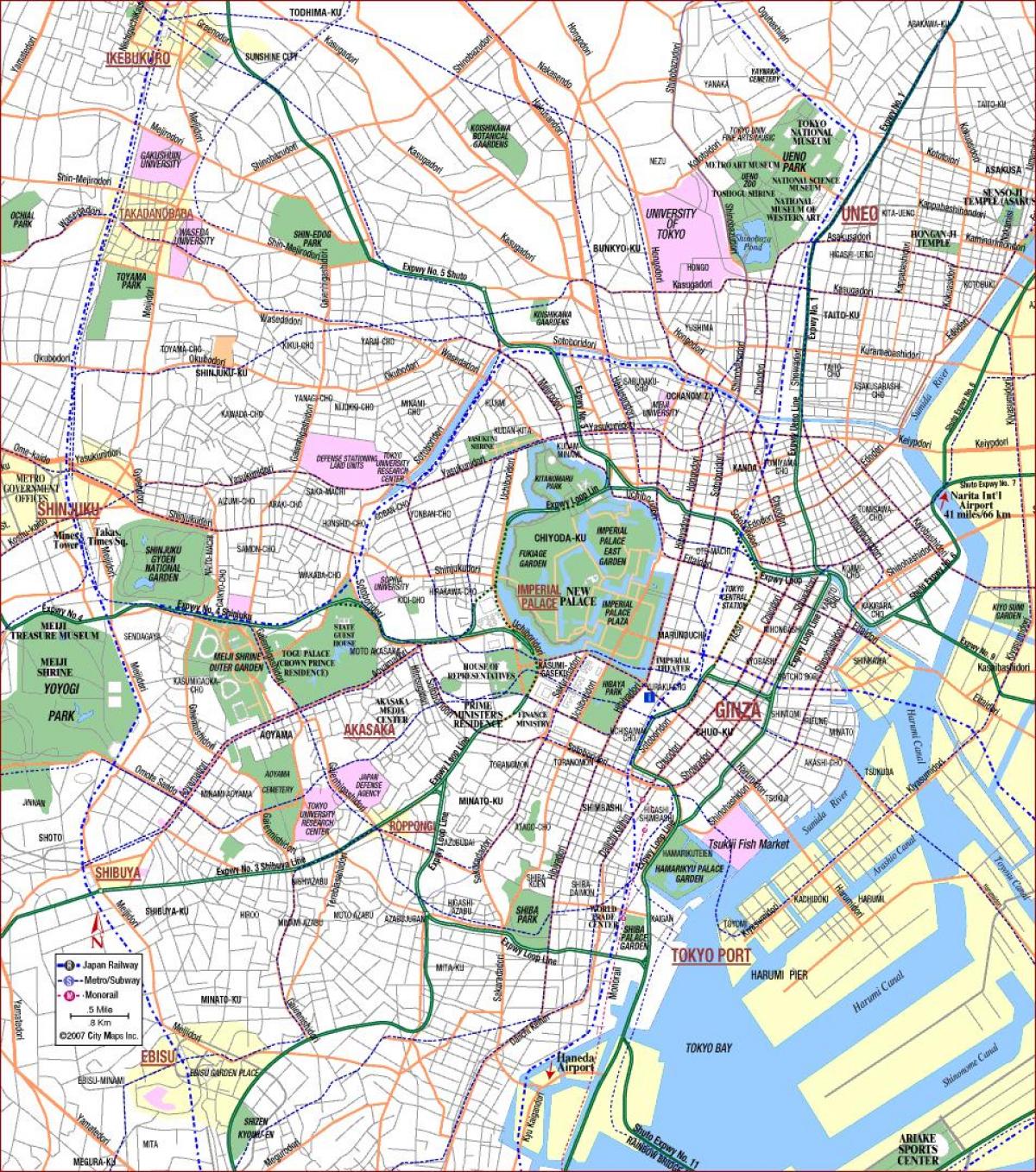 Karte von Tokio-parks