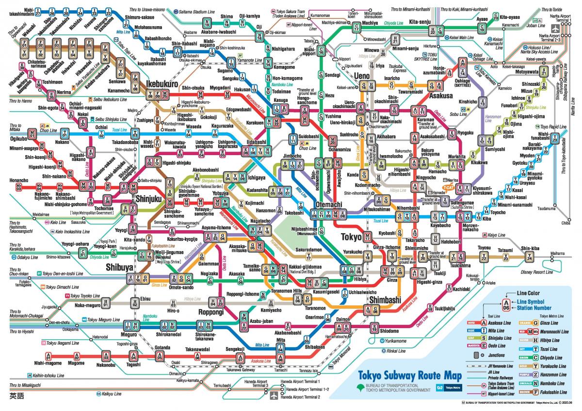 Karte von Tokyo metro