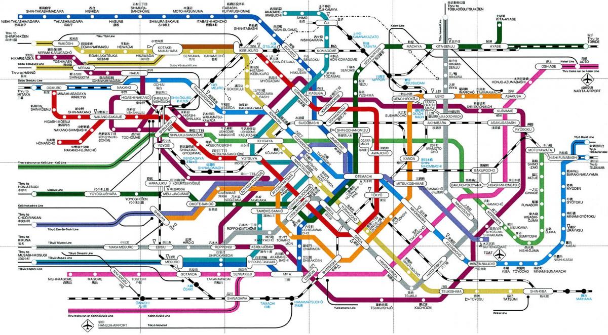 Tokyo U-Bahn-Karte - Tokyo station, U-Bahn-Karte (Kantō - Japan)