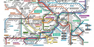 Tokyo JR line map Englisch